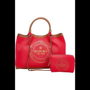 Gunas New York Canvas Double Handle Tote w/ Pouch Bold Red